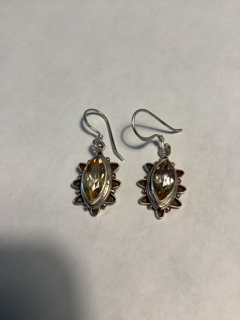 Sterling silver and white topaz earrings